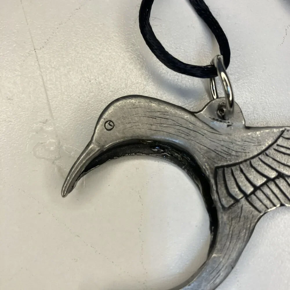 VTG Seagull Silver Metal Necklace 3”x2” - Picture 2 of 10
